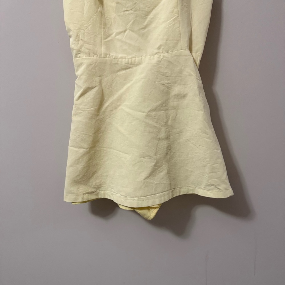 3/$20⚡️ Zara Pale Yellow Mini Dress Romper Sleeveless Square Neck Summer - Picture 6 of 14